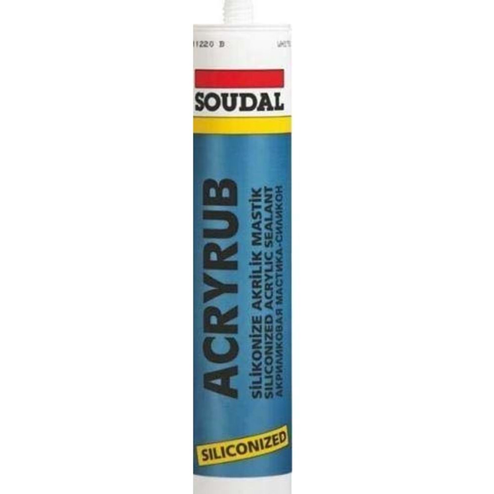 SOUDAL ACRYRUB SİLİKONİZE MASTİK 500GR ANTRASİTGRİ