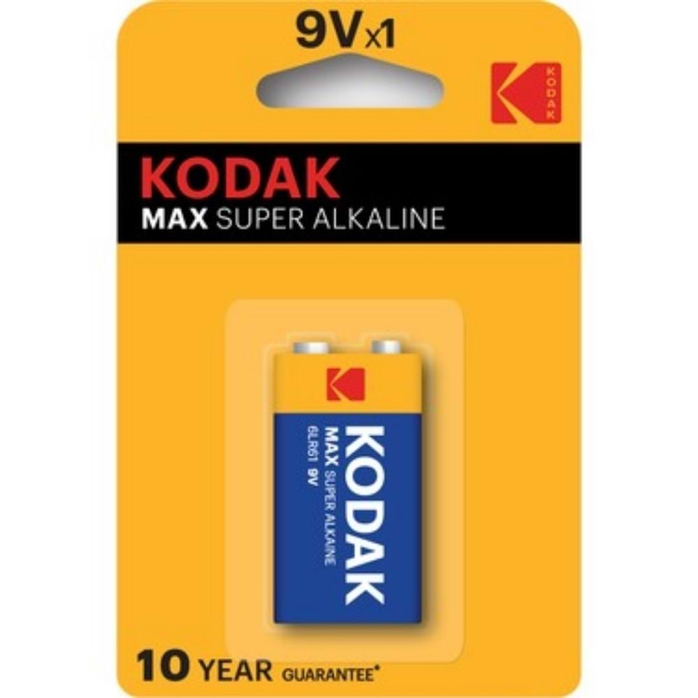 KODAK 1 ADET MAX ALKALİN 9 VOLT PİL K9V1