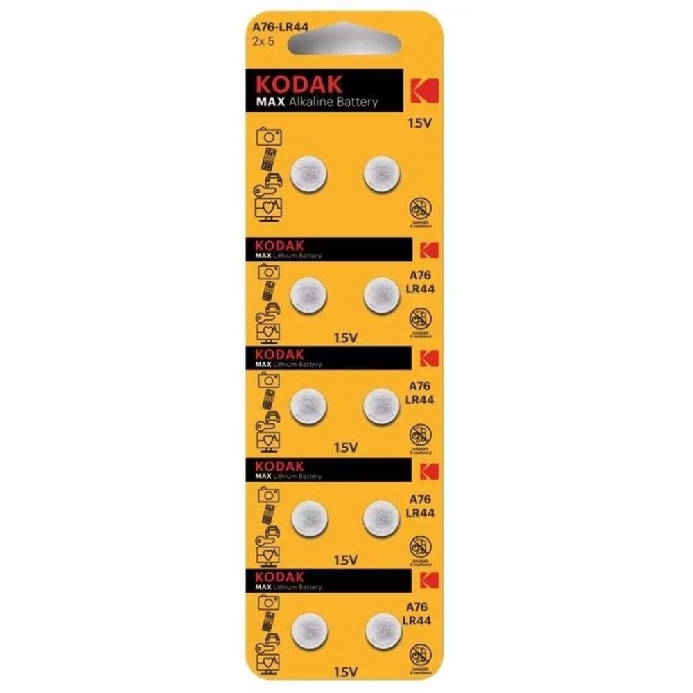 KODAK 2Lİ PAKET ULTRA ALKALİN DÜĞME PİL KA76/LR44