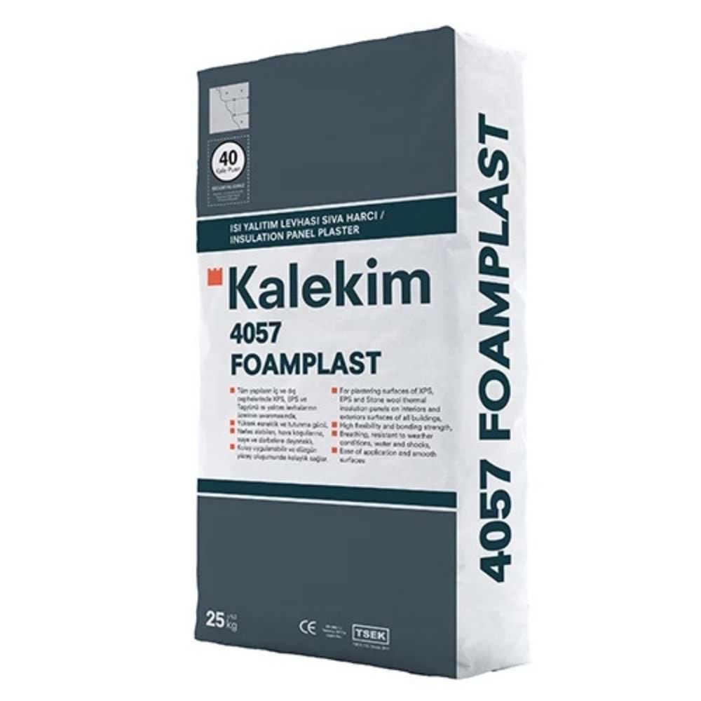 4057-FOAMPLAST Isı Yalıtım Plaka Sıvası