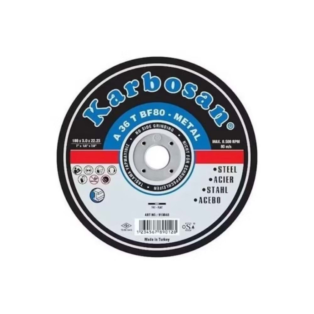 KARBOSAN METAL TASLAMA DISKI - 180*8*22 mm
