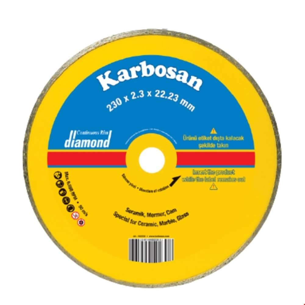 KARBOSAN SUREKLI ELMAS KESICI ( FAYANS-GRANIT ) - 230*2,3*22,23