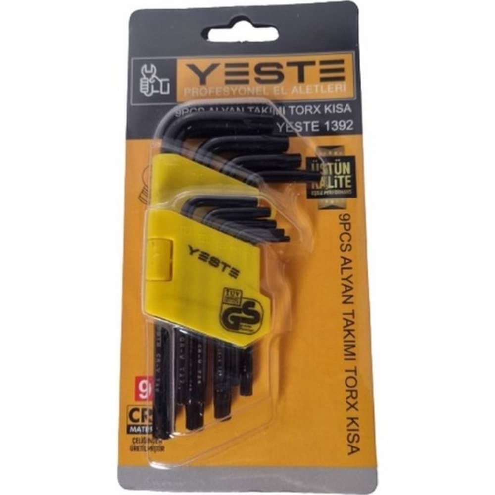 YESTE 1392 ALYAN SETİ TORX KISA 9 PRC