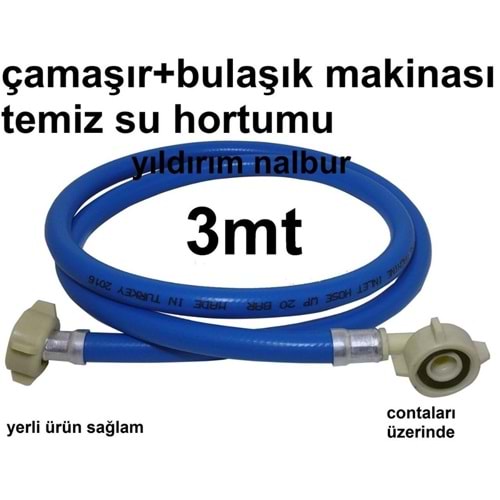 IPEKSU CAMASIR TEMIZ SU HORTUMU - 3 mt