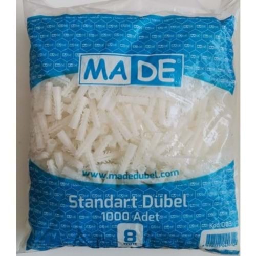MADE STANDART DUBELI 8MM (1000 Lİ)