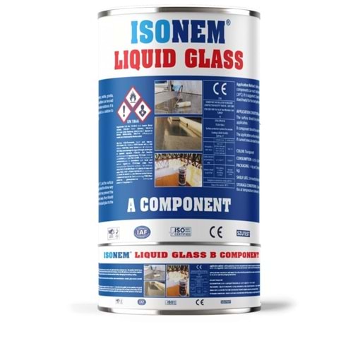 ISONEM LIQUID GLASS A+B KOMPENANT 2 KG ŞEFFAF M1071 20 m2 yer yapar
