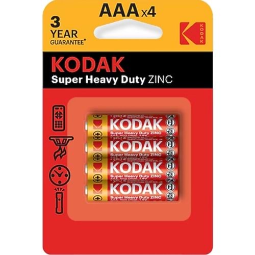 KODAK 4 ADET BLİSERLİ ÇİNKO KARBON KALEM PİL-AA KAAHZ-A