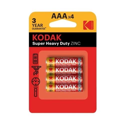 KODAK 4 ADET BLİSTERLİ ÇİNKO KARBON İNCE PİL- K3AHZ-4