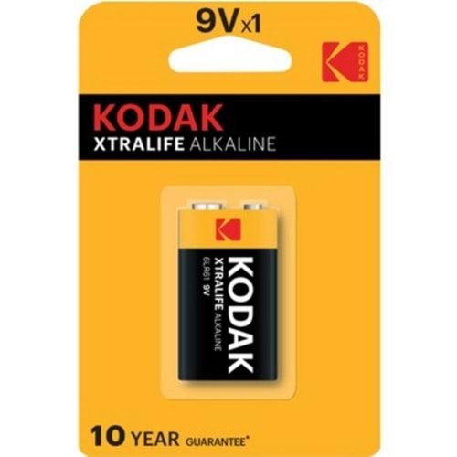 KODAK 1 ADET XTRALIFE ALKALİN 9 VOLT PİL K9V1 SİYAH