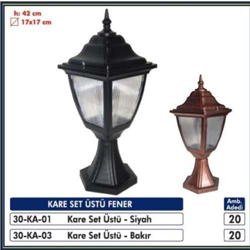 BAKIR RENGİ KARE SET USTU ARMATUR