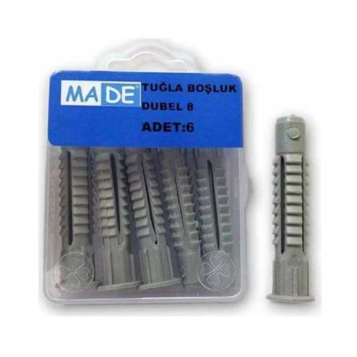 MADE TUGLA BOSLUK DUBELI 8mm (6 ADET)