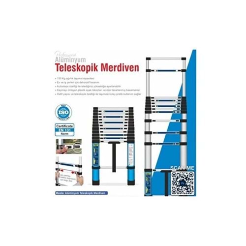 MERDİVEN TELESKOPİK 380CM 13 BASAMAK