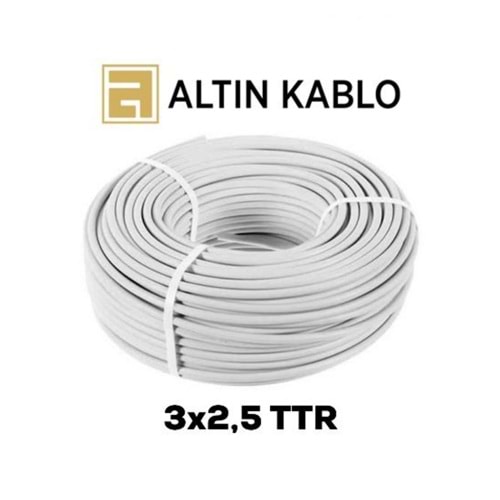 ALTIN 3X2,5 TTR BEYAZ KABLO TSE Lİ