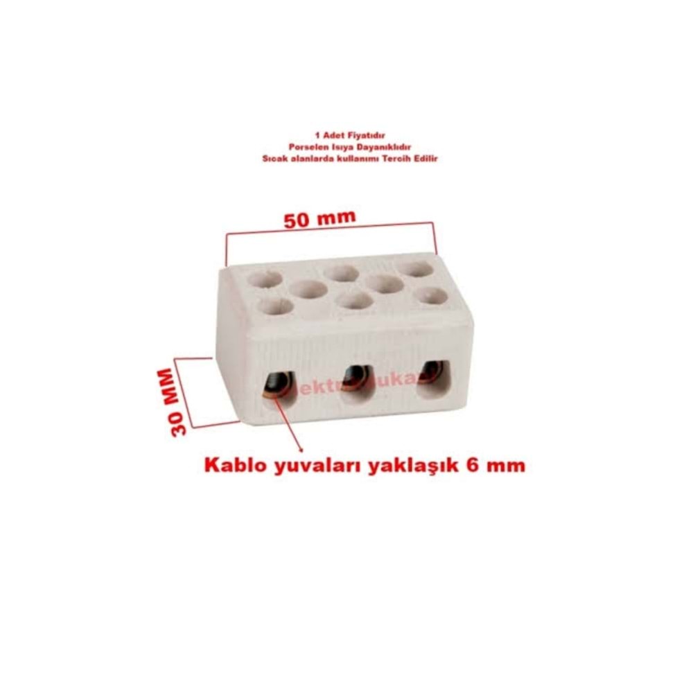 3 LÜ PORSELEN KLEMENS NO:3
