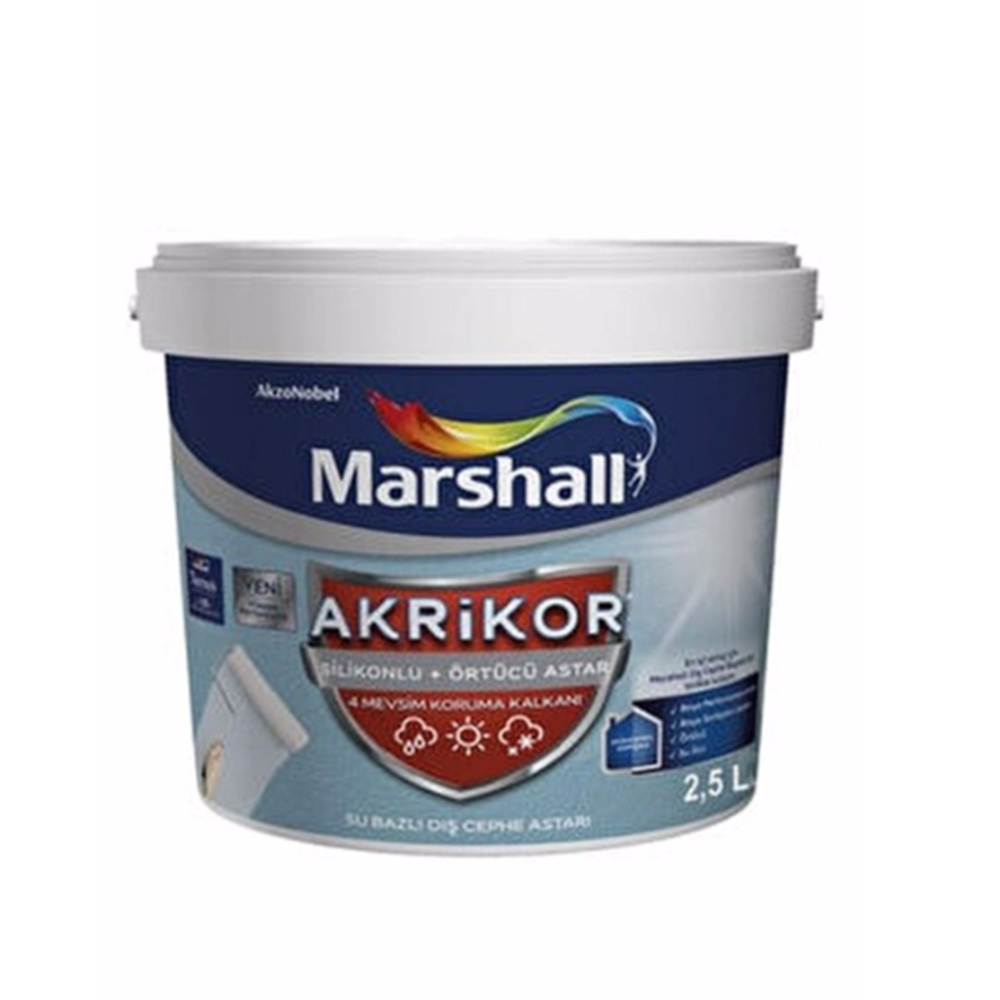 MB AKRIKOR SILIKONLU+ORUTUCU ASTAR DIŞ CEPHE SUBAZLI - 20 KG