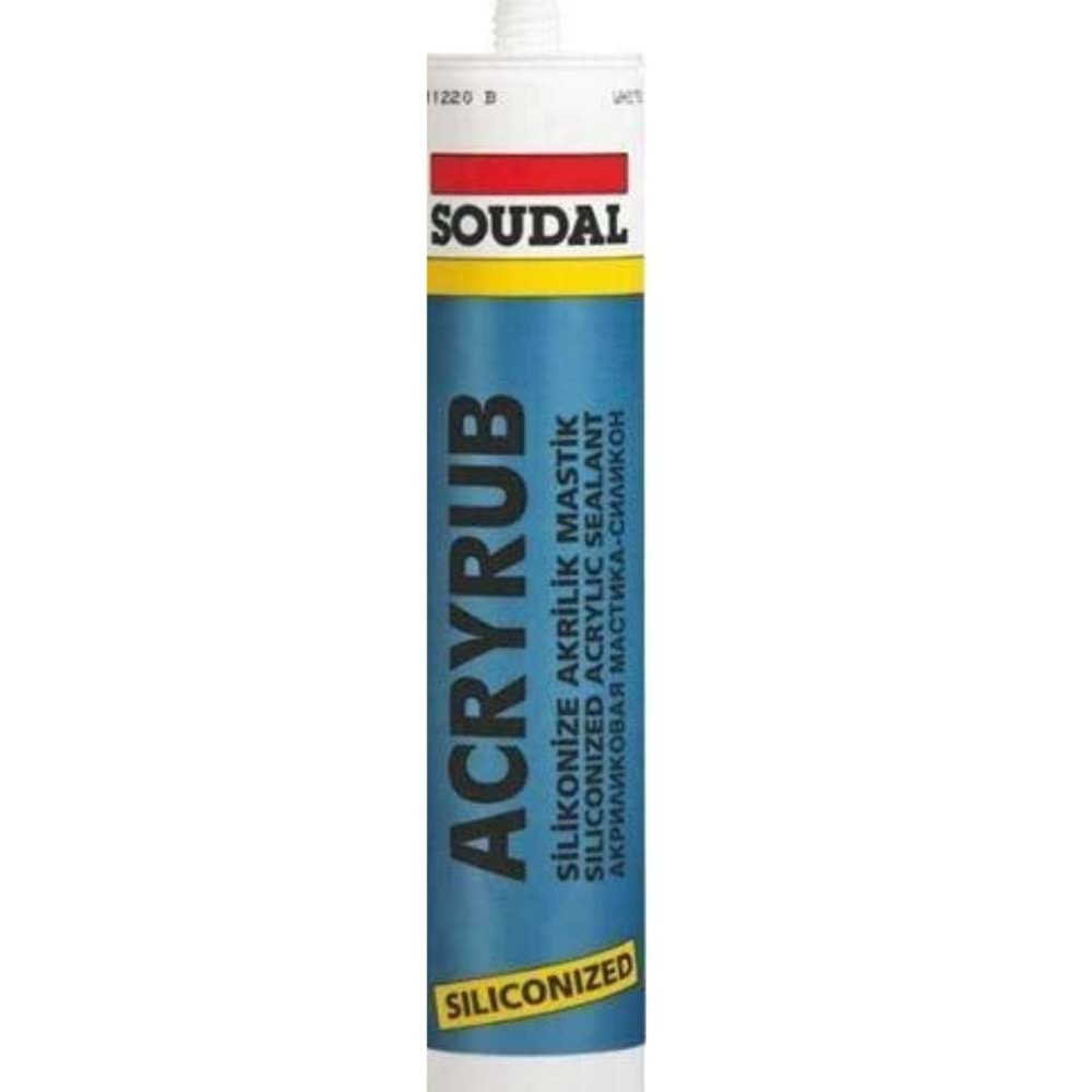 SOUDAL ACRYRUB SİLİKONİZE MASTİK 500GR ANTRASİTGRİ