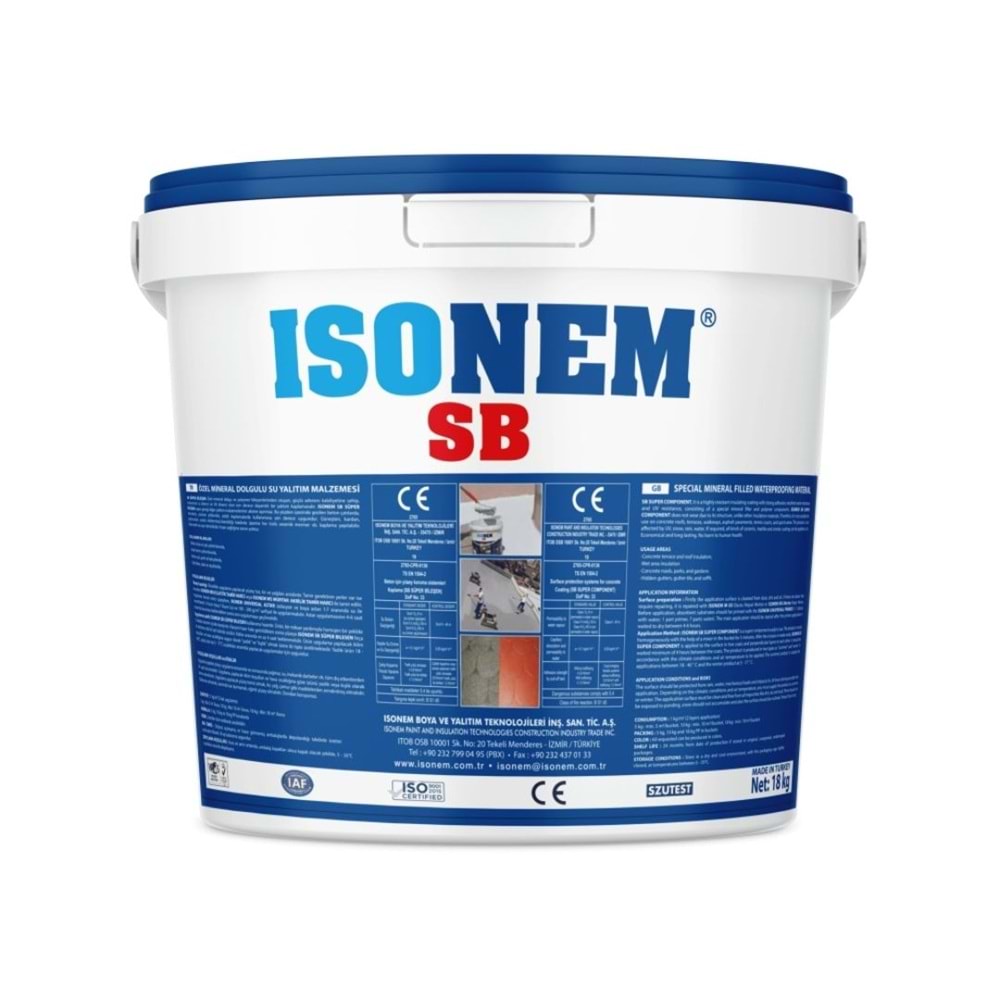 ISONEM SB 10KG BEYAZ ÖZEL MİNERAL DOLGULU SU YALITIM MALZEMESİ M299