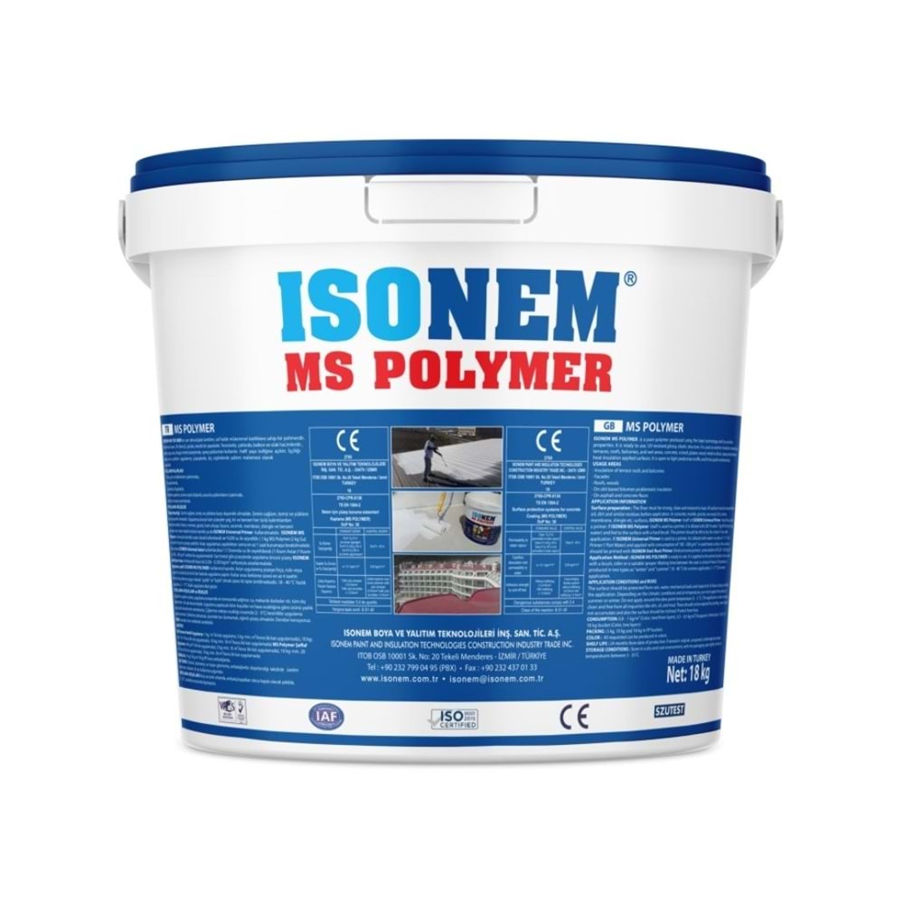 ISONEM MS POLYMER 10KG ELASTİK SU YALITIM MALZEMESİ BEYAZ M271