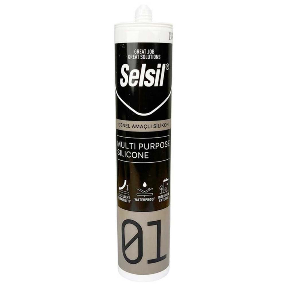 SELSİL 01 GENEL AMAÇLI SİLİKON 280 GR ŞEFFAF 2527