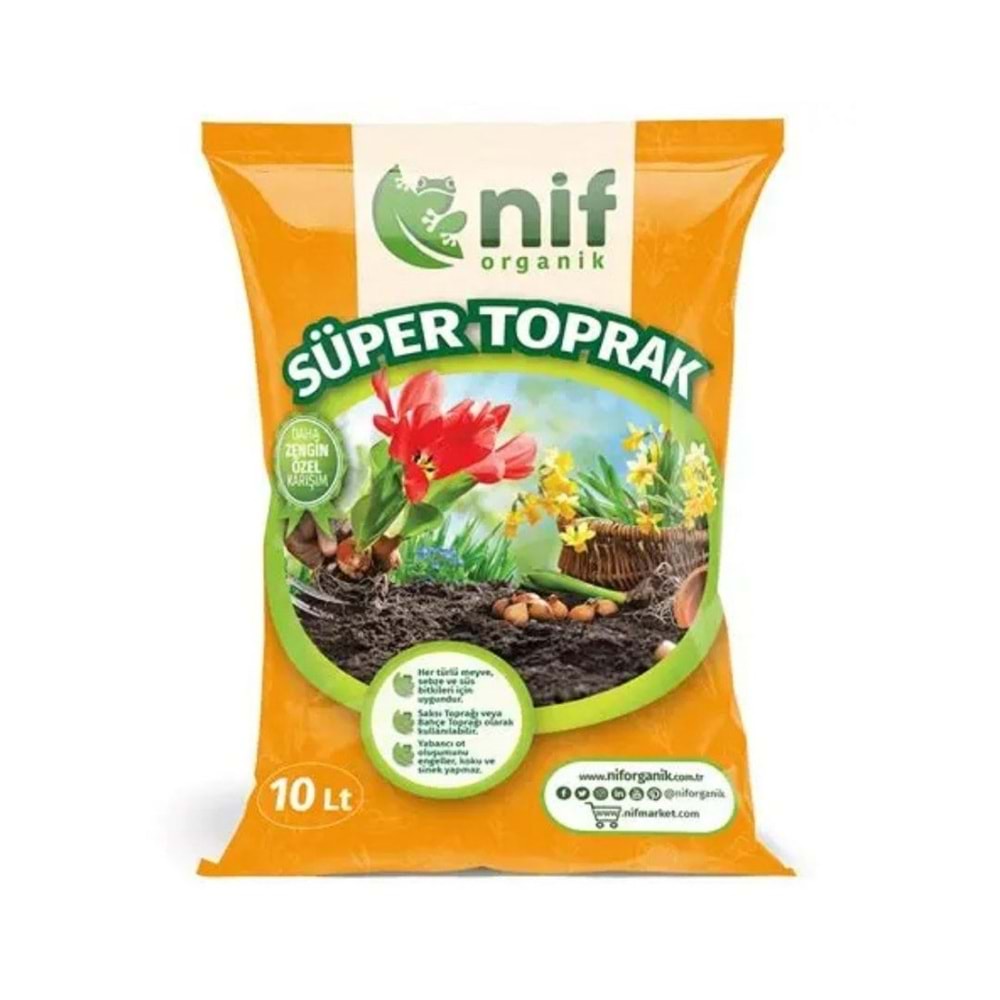 NİF SÜPER TOPRAK 10 LT ÇUVAL/TON