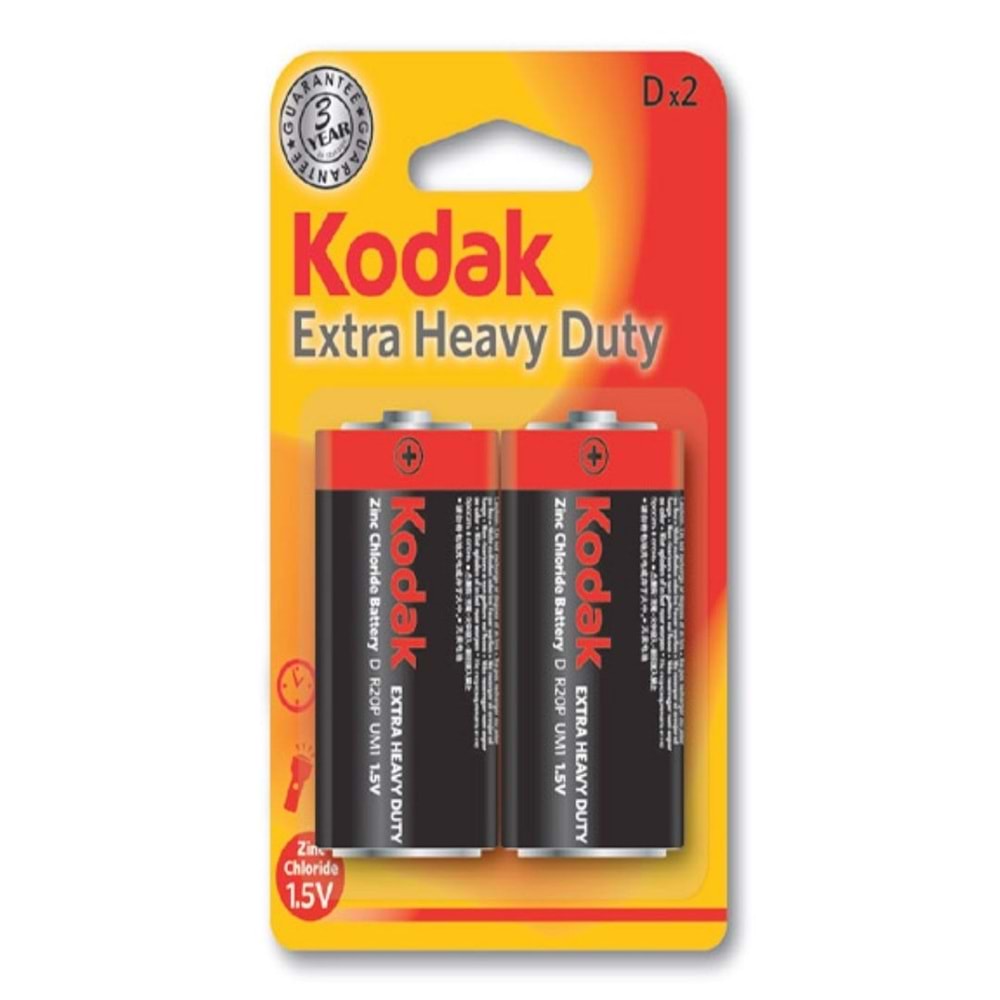 KODAK ÇİNKO KARBON BLİSTER BÜYÜK PİL 2 Lİ KDHZ-2
