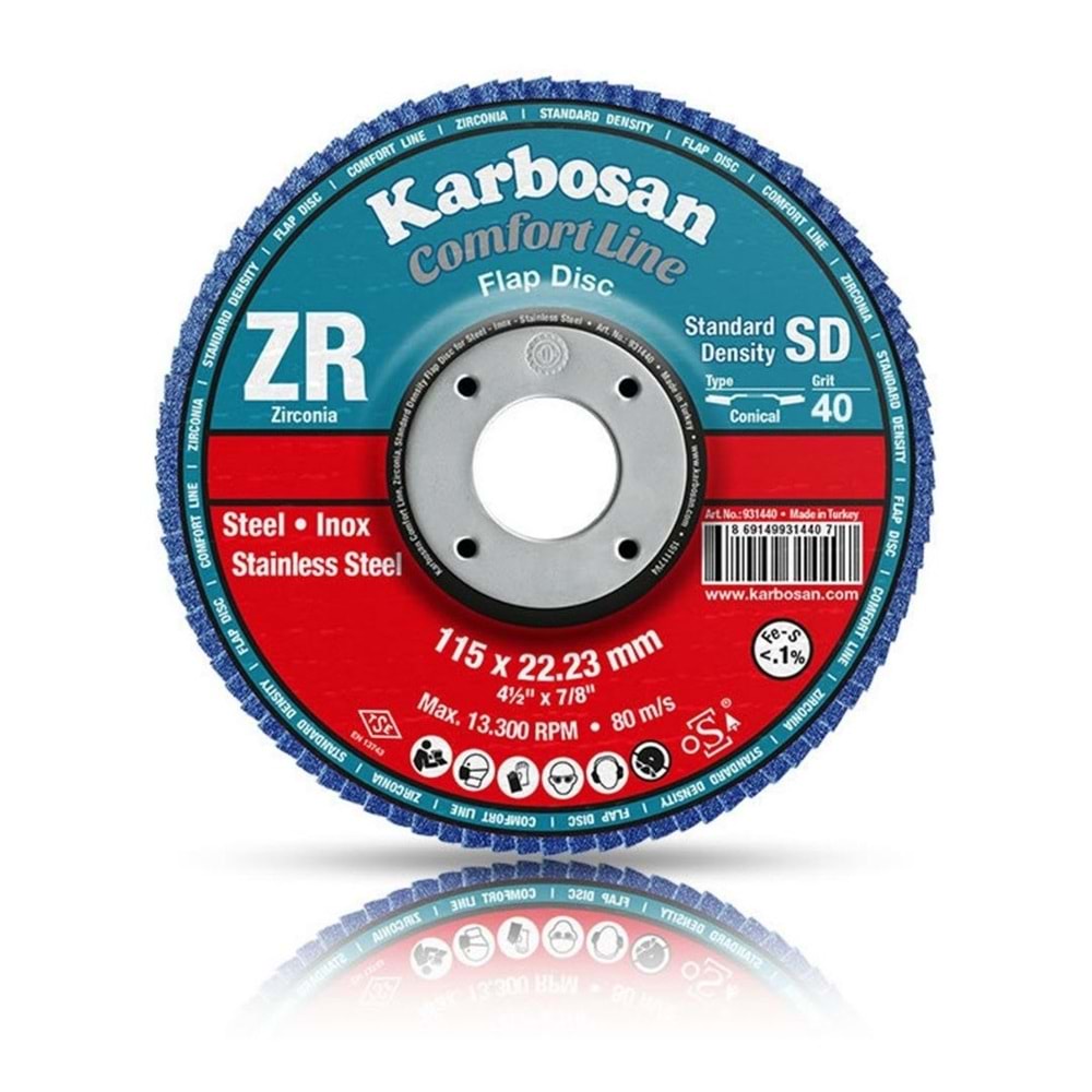 KARBOSAN FLAP DİSK 115X40 COMFORT LINE ZR STANDART 982170