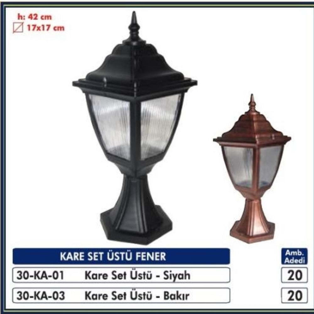 BAKIR RENGİ KARE SET USTU ARMATUR