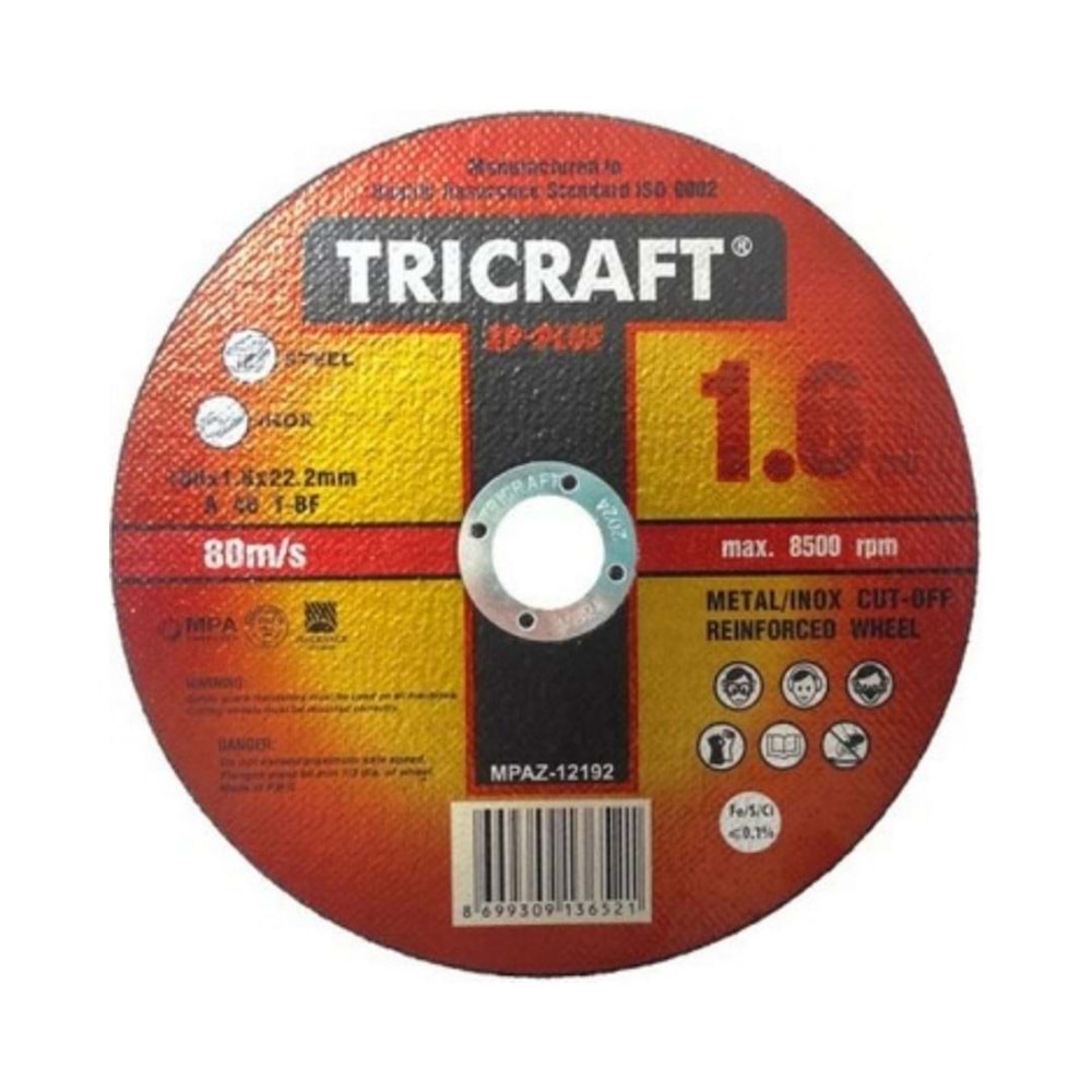 TRICRAFT INOX METAL KESICI - 180*1,6*22,2 mm