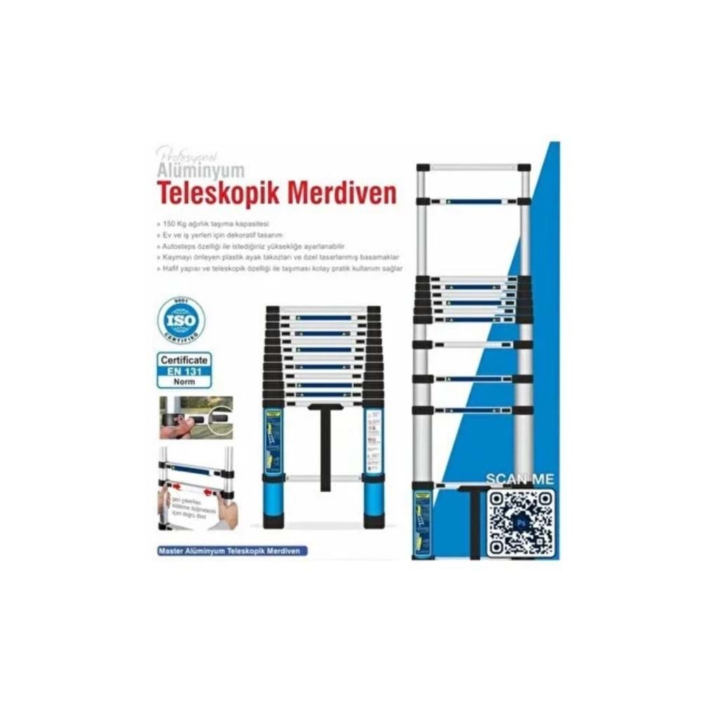 MERDİVEN TELESKOPİK 320CM 11 BASAMAK