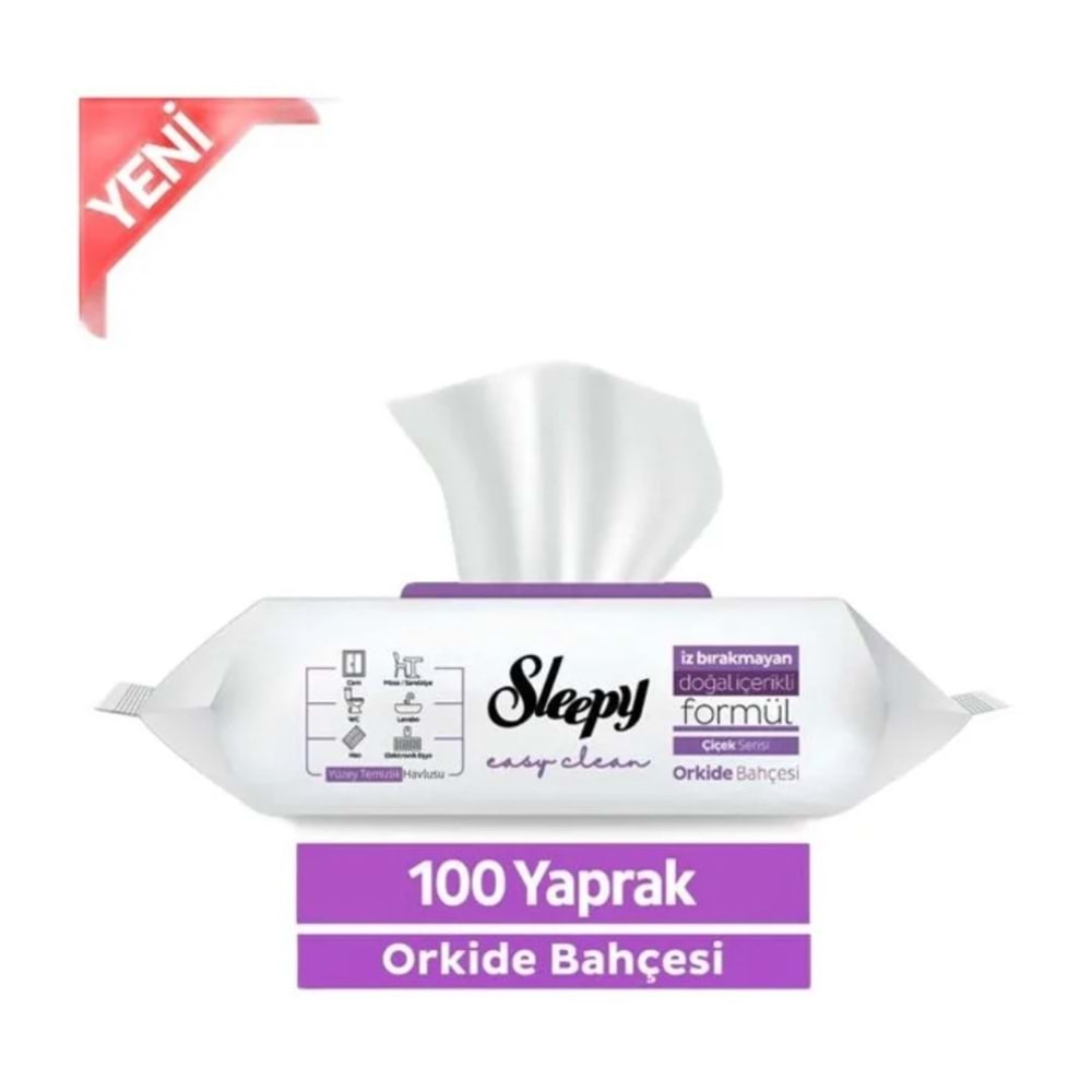 SLEEPY Yüzey Temizlik Havlusu (100lü) Orkide Bahçesi *12
