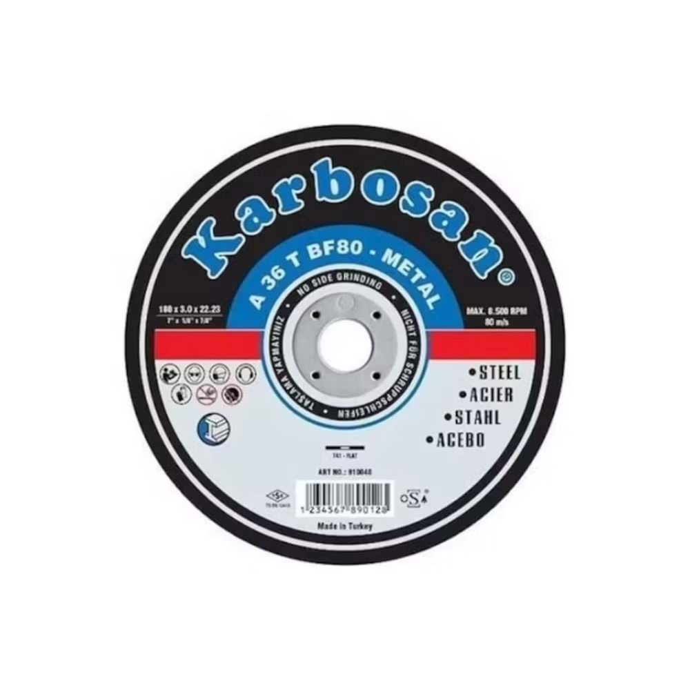KARBOSAN METAL TASLAMA DISKI - 180*8*22 mm