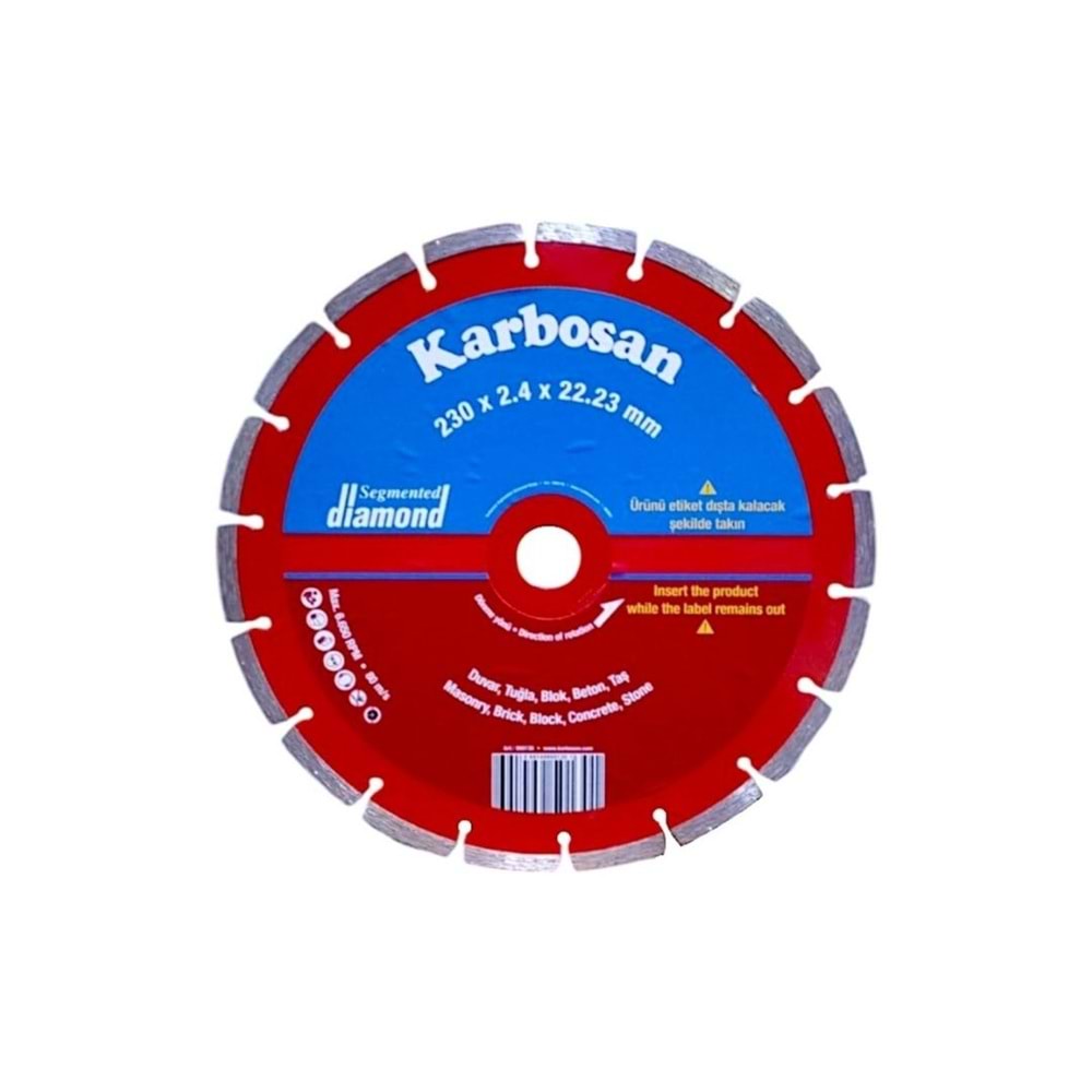 KARBOSAN SEGMENTLI TURBO ELMAS KESICI KIRMIZI - 230*2,4*22,23