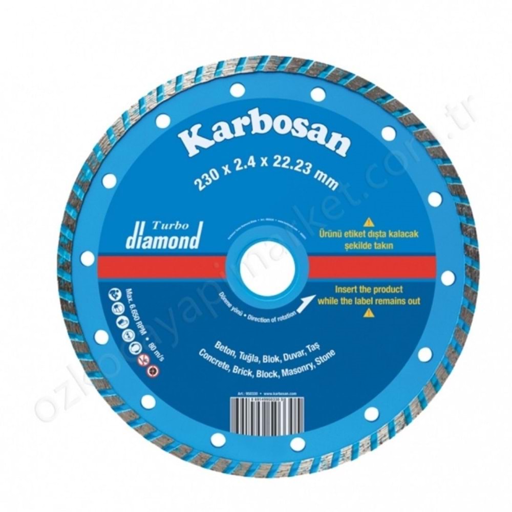 KARBOSAN SUREKLI ELMAS FAYANS-GRANIT KESICI - 180*2.0*22.23 mm