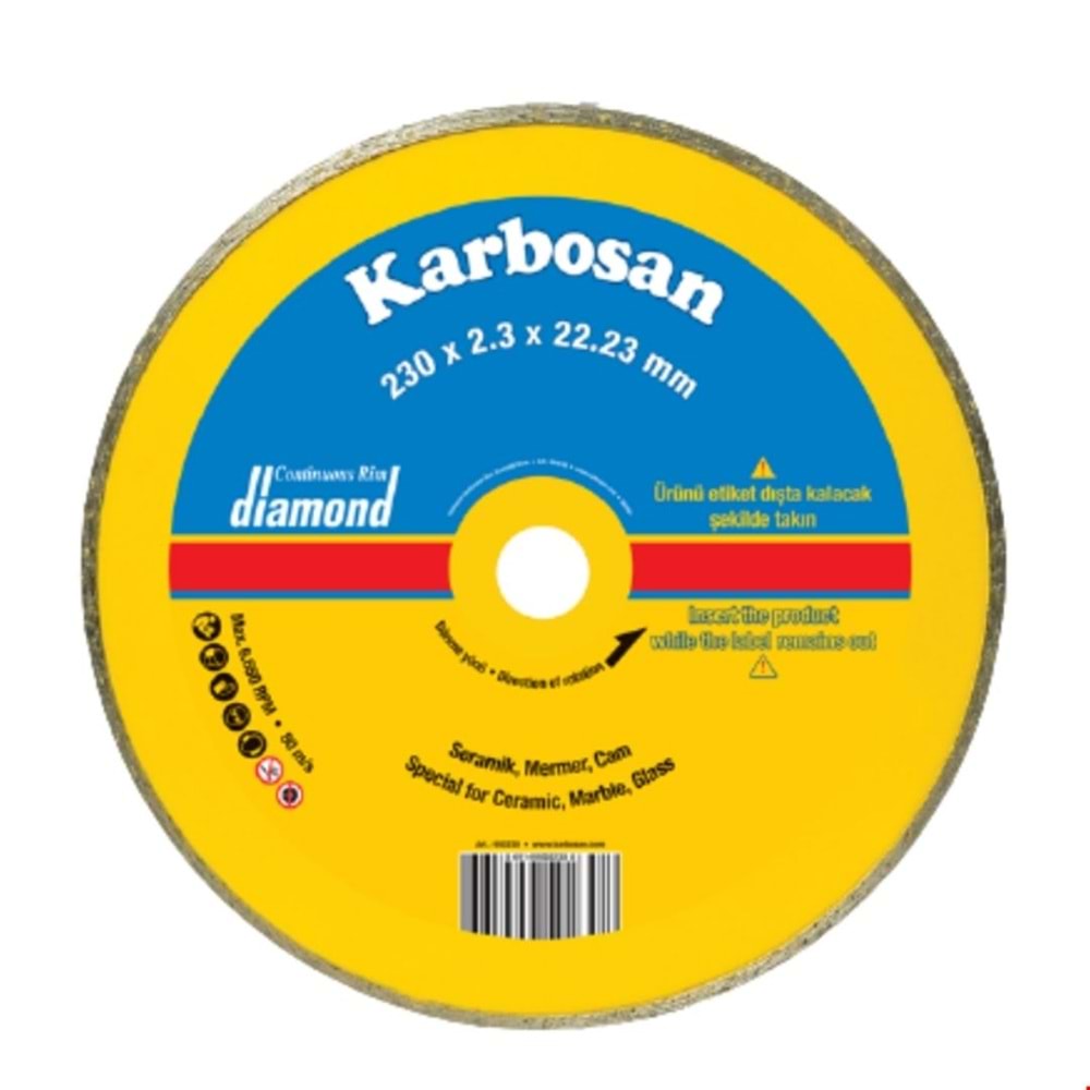KARBOSAN SUREKLI ELMAS KESICI ( FAYANS-GRANIT ) - 230*2,3*22,23