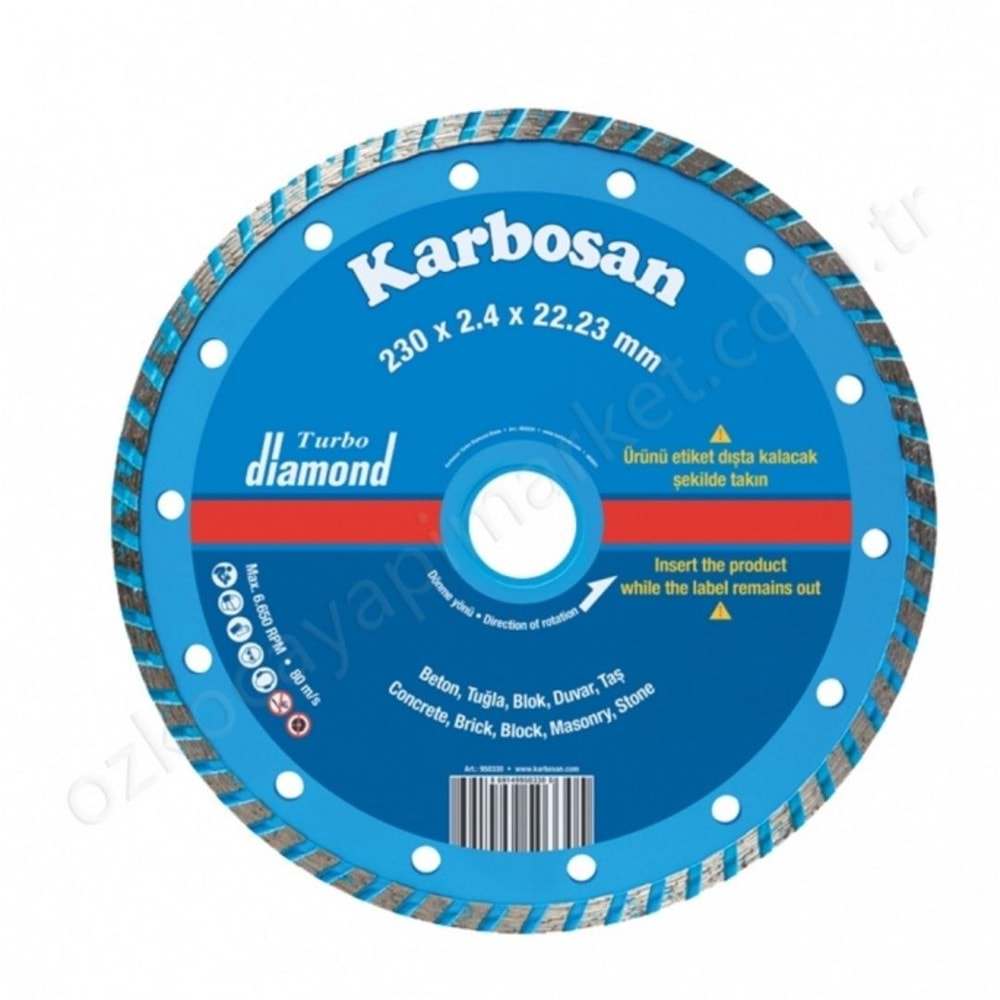KARBOSAN TURBO ELMAS KESICI 180*2,2*22,23