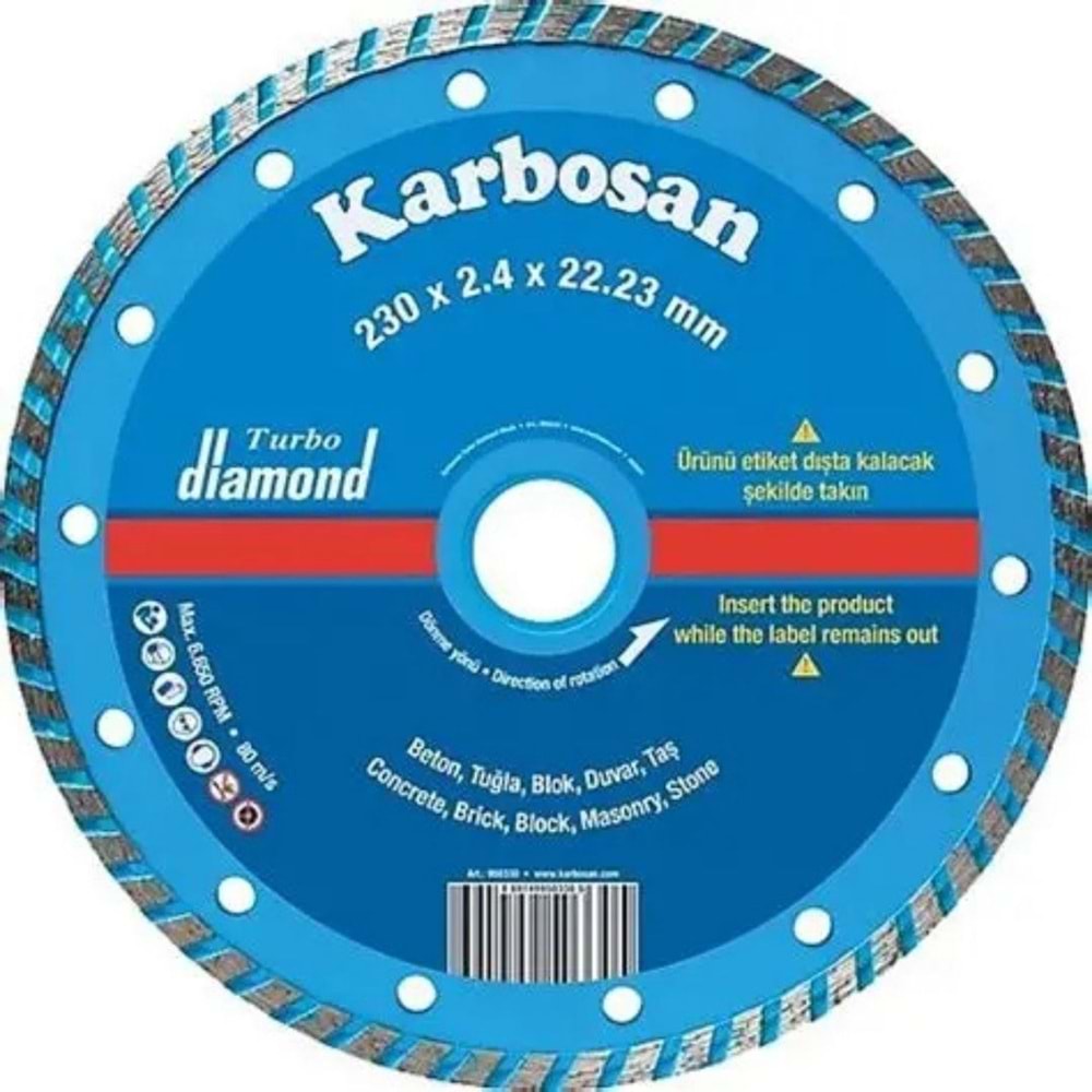 KARBOSAN TURBO ELMAS KESICI ( BETON-GRANIT ) - 230*2,4*22,23