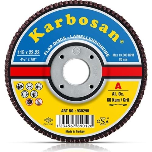 KARBOSAN FLAP DISK AL.OX. KUM 80 - 115*22,23