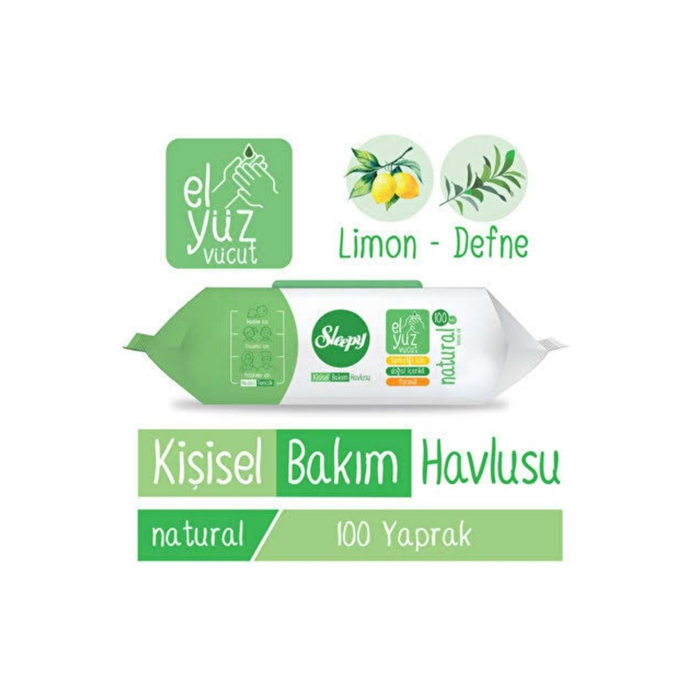SLEEPY Kişisel Bakım Havlusu (100lü) Natural *12