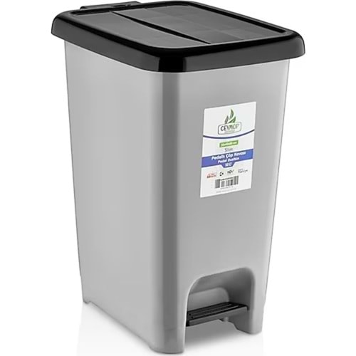 SLİM PEDALLI ÇÖP KOVASI GRİ 20 LT