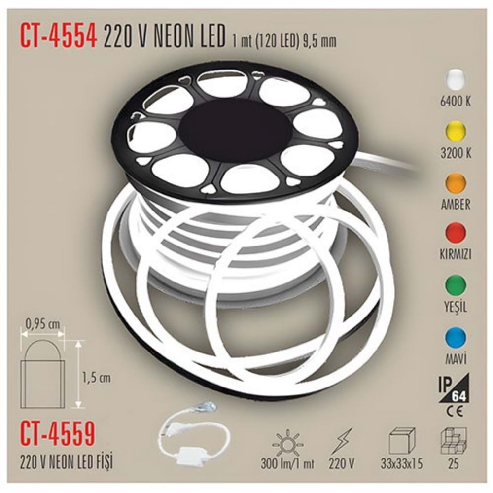 CATA CT-4554 NEON HORTUM LED BEYAZ 1 MT
