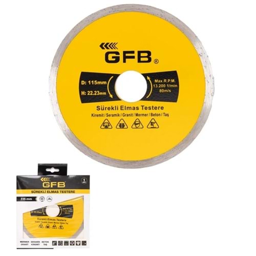GFB SUREKLI ELMAS TESTERE 230MM KIREMIT-SERAMIK-GRANIT