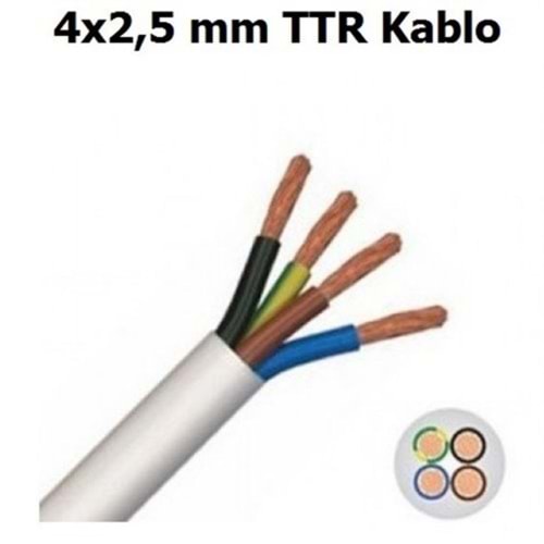 KOÇ 4X2,5mm TTR BEYAZ KABLO TSELİ
