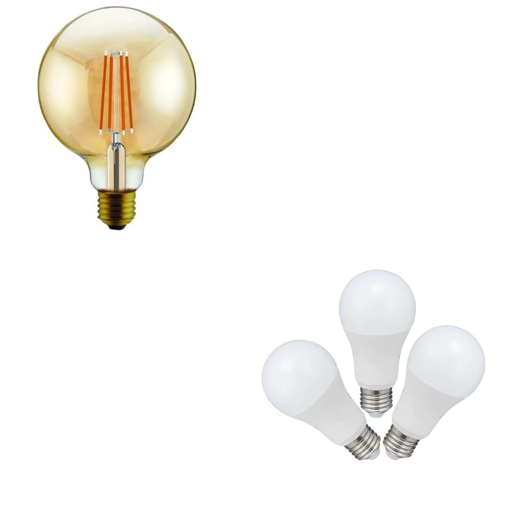RUSTIK VE LED AMPUL E27 KUTUSUZ (ACIK)