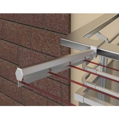 BALKON İÇİN KARE PROFİL ALÜMİNYUM ÇAMAŞIR KURUTMALIĞI