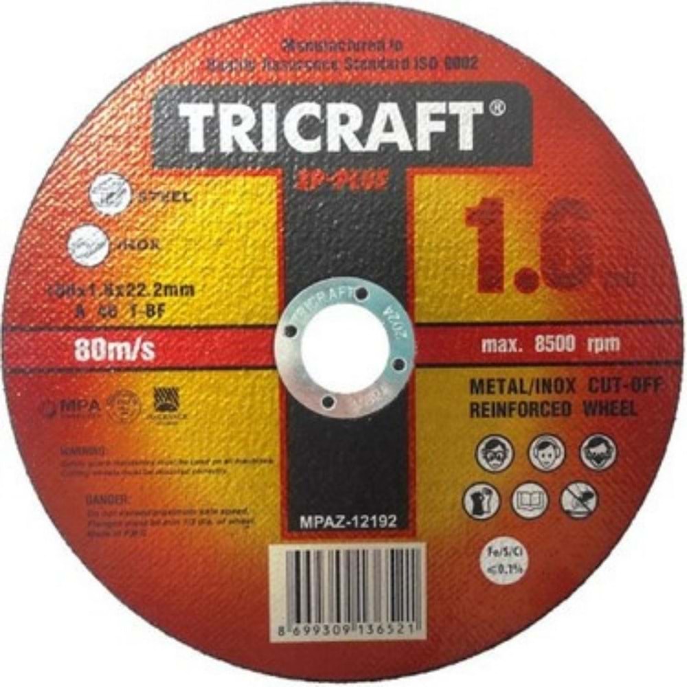 TRICRAFT INOX METAL KESICI - 180*3*22,2 mm