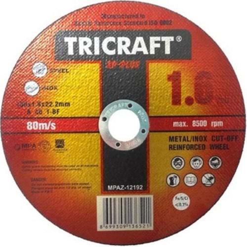 TRICRAFT INOX METAL KESICI - 180*3*22,2 mm