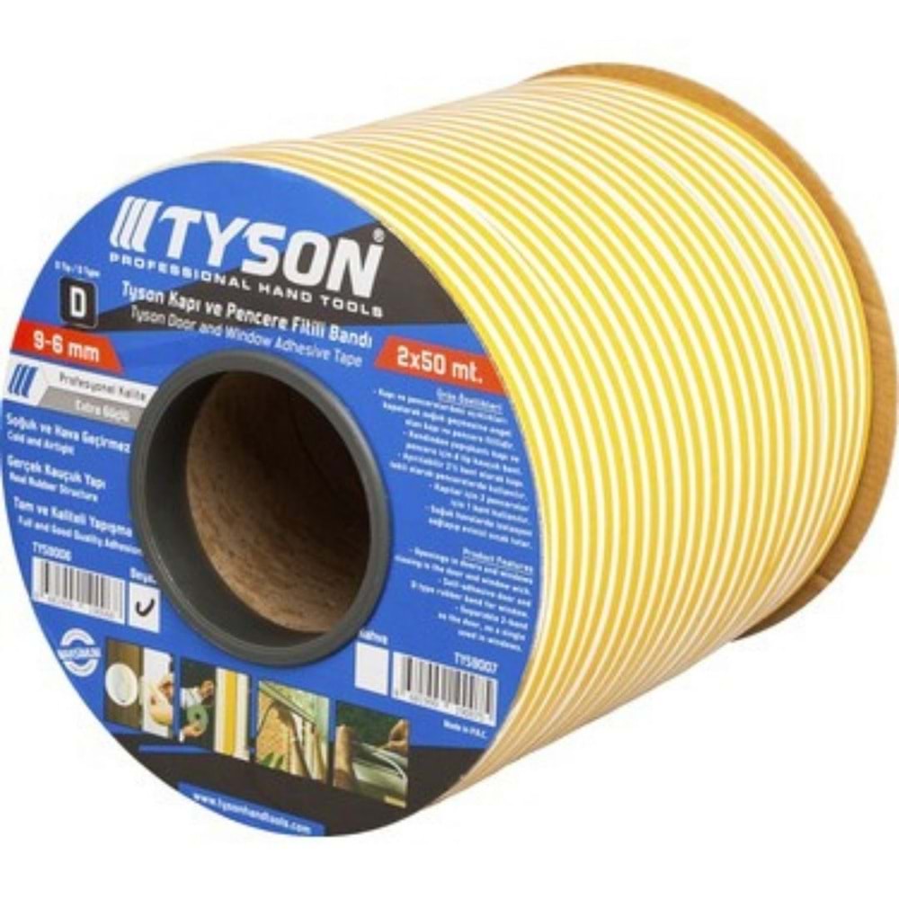 TYSON TYS9006 KAPI PENCERE BANDI BEYAZ 9X6 mm