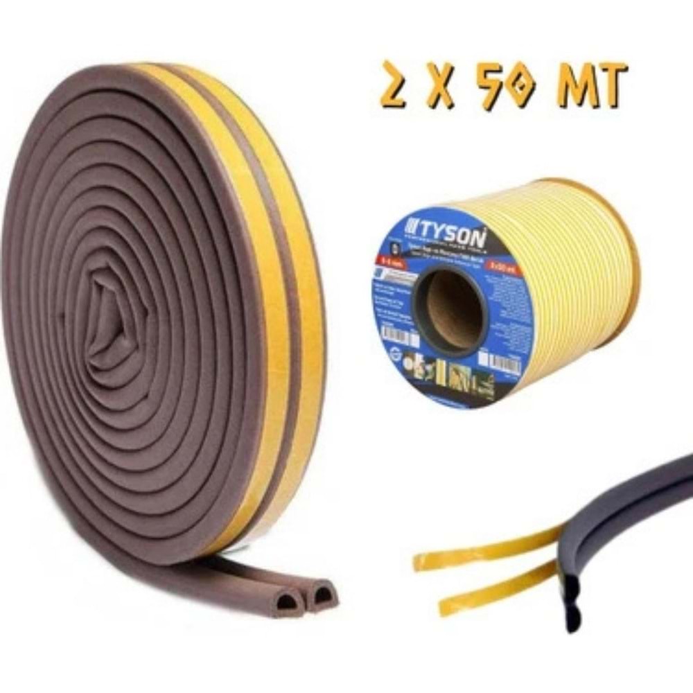 TYSON TYS9007 KAPI PENCERE BANDI KAHVERENGİ 9X6 mm