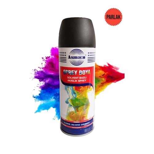 ASMACO AKRİLİK SPREY BOYA 400 ML PARLAK SİYAH RAL:9005