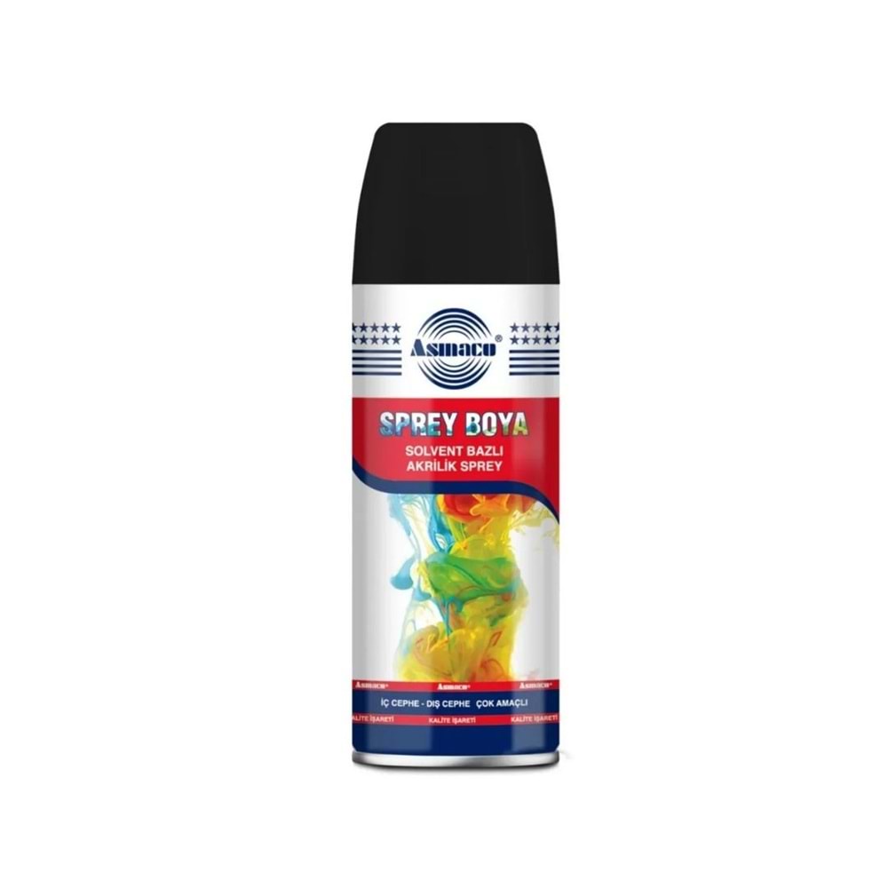 ASMACO AKRİLİK SPREY BOYA 400 ML MAT SİYAH RAL:9011